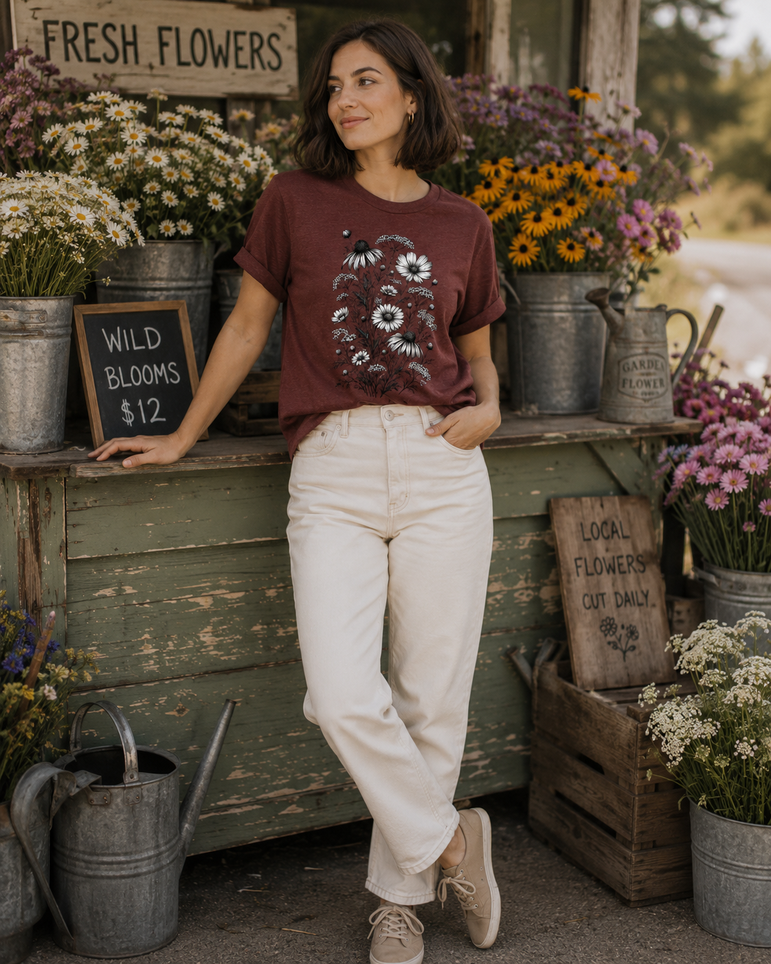 Wildflower Botanical T-Shirt | Vintage Floral Graphic Tee