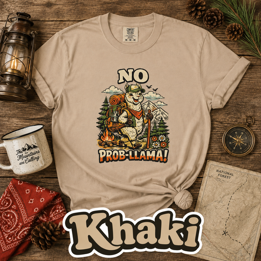No Prob-Llama T-Shirt | Funny Hiking Llama Graphic Tee