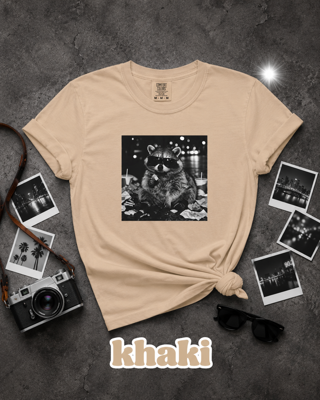 Funny Raccoon Sunglasses Trash Panda Graphic T-Shirt