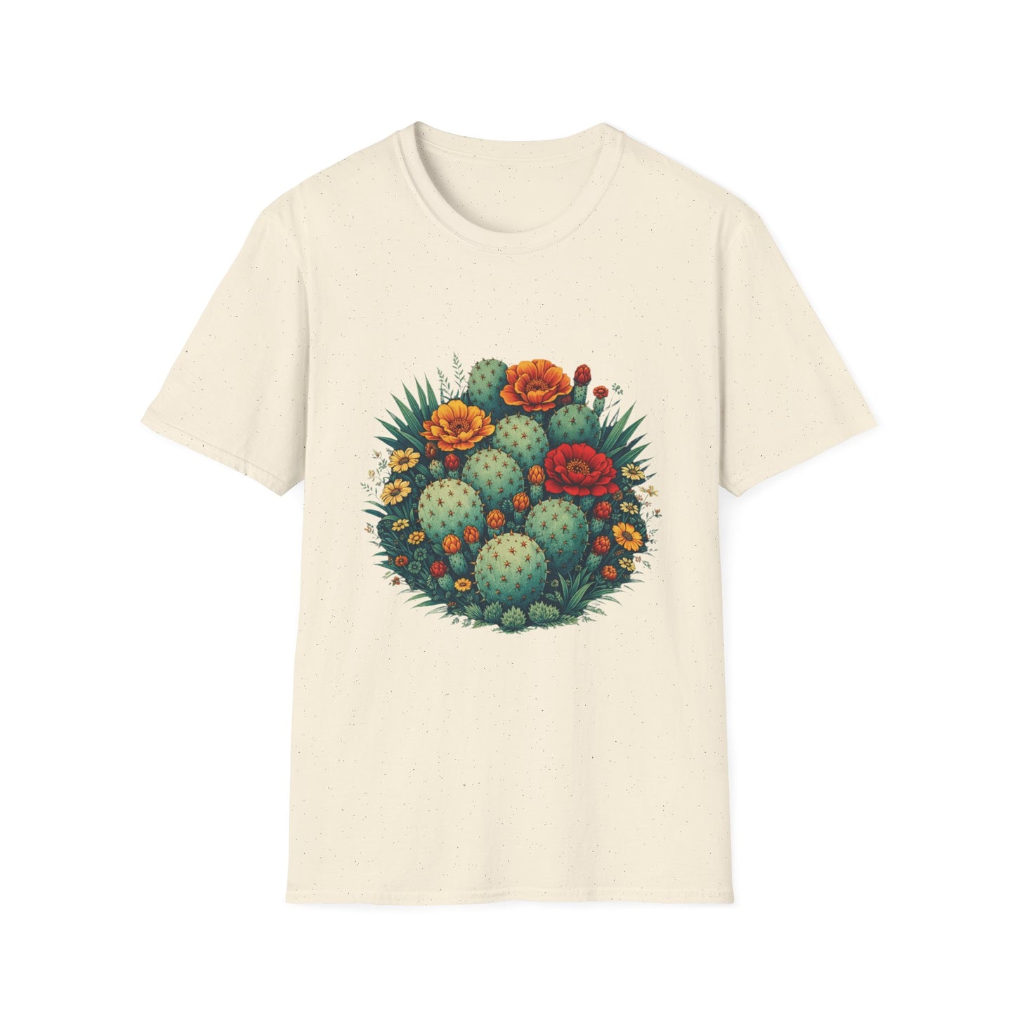 Desert Botanical Cactus Flower T-Shirt | Prickly Pear Plant Graphic Tee