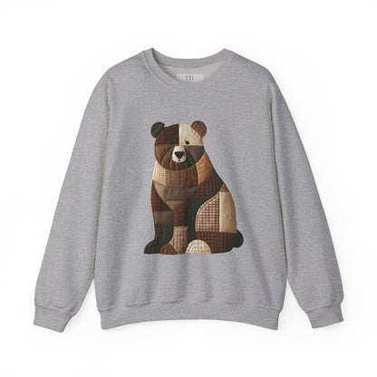 Patchwork Bear Sweatshirt | Cozy Farm Animal Crewneck – Ember Heights