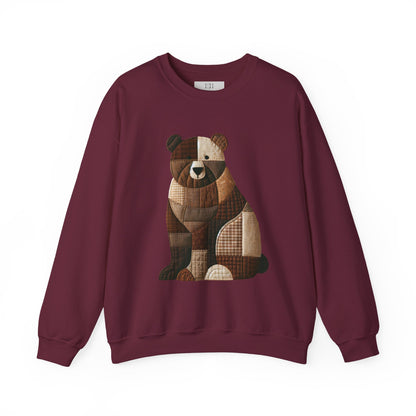 Patchwork Bear Sweatshirt | Cozy Farm Animal Crewneck – Ember Heights