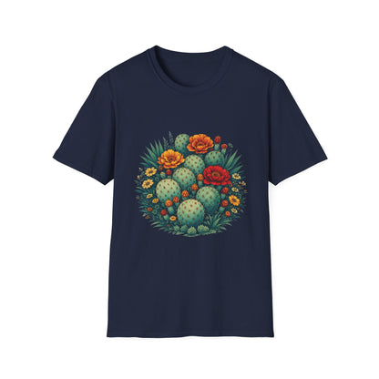 Desert Botanical Cactus Flower T-Shirt | Prickly Pear Plant Graphic Tee