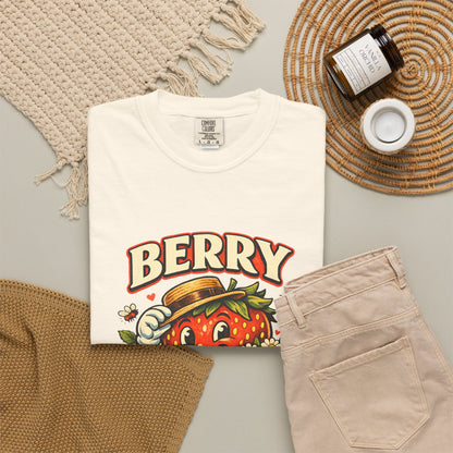 Berry Nice Strawberry Graphic Tee | Comfort Colors® Garment-Dyed T-Shirt