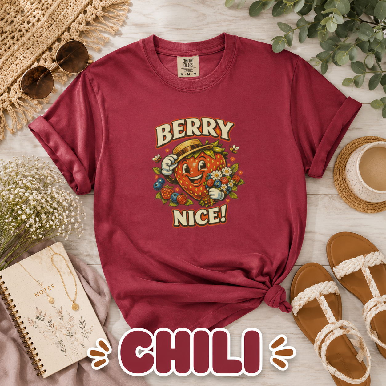 Berry Nice! Comfort Colors® Strawberry T-Shirt