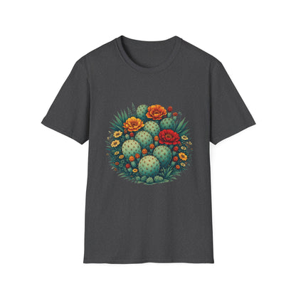 Desert Botanical Cactus Flower T-Shirt | Prickly Pear Plant Graphic Tee