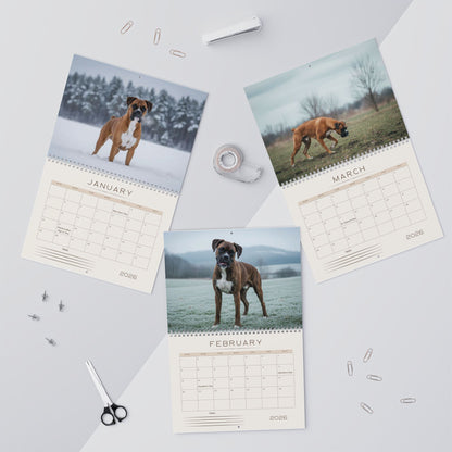 Boxer Dog Wall Calendar 2026 | Monthly Boxer Photo Calendar