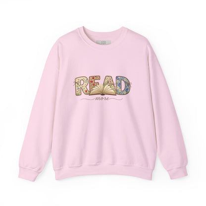 Read More Book Lover Sweatshirt – Cozy Bookish Graphic Crewneck for Readers, Bookworm Aesthetic Fall Pullover