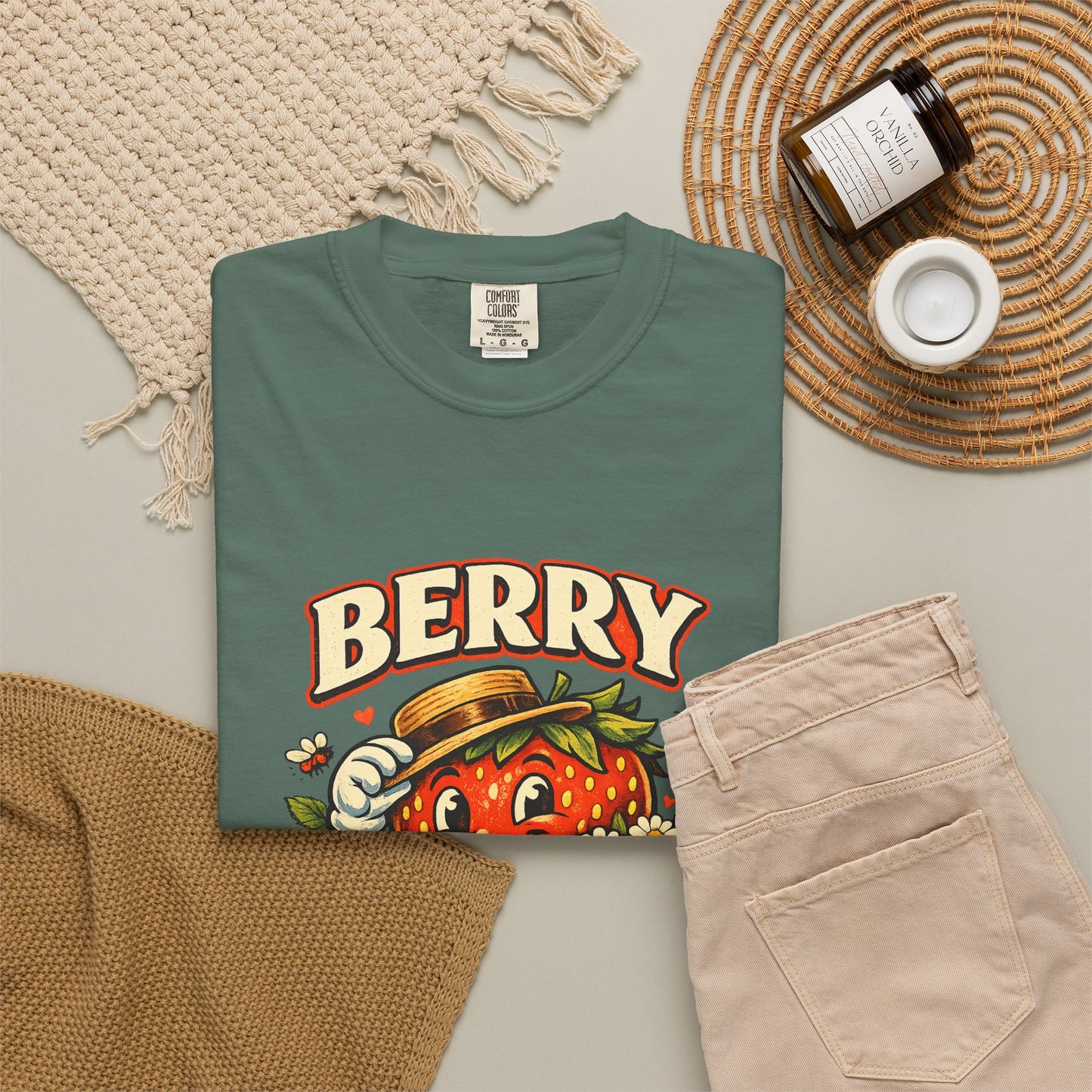 Berry Nice Strawberry Graphic Tee | Comfort Colors® Garment-Dyed T-Shirt