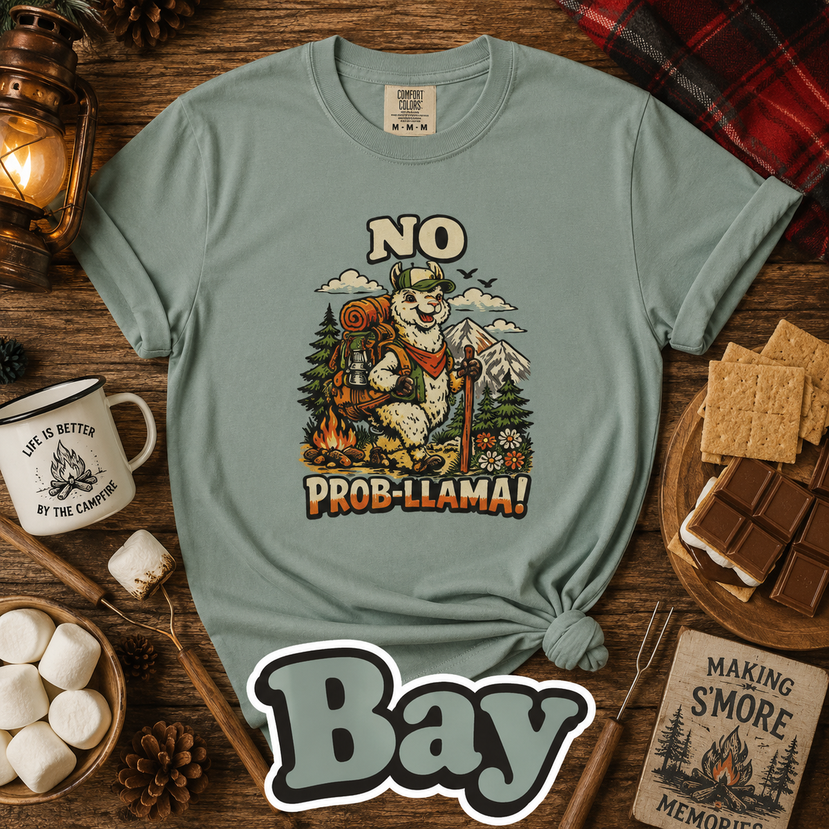 No Prob-Llama T-Shirt | Funny Hiking Llama Graphic Tee
