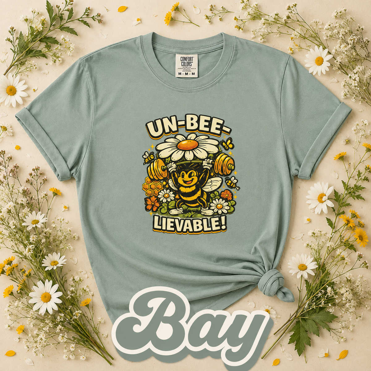 Un-Bee-Lievable Funny Bee Weightlifting Graphic T-Shirt