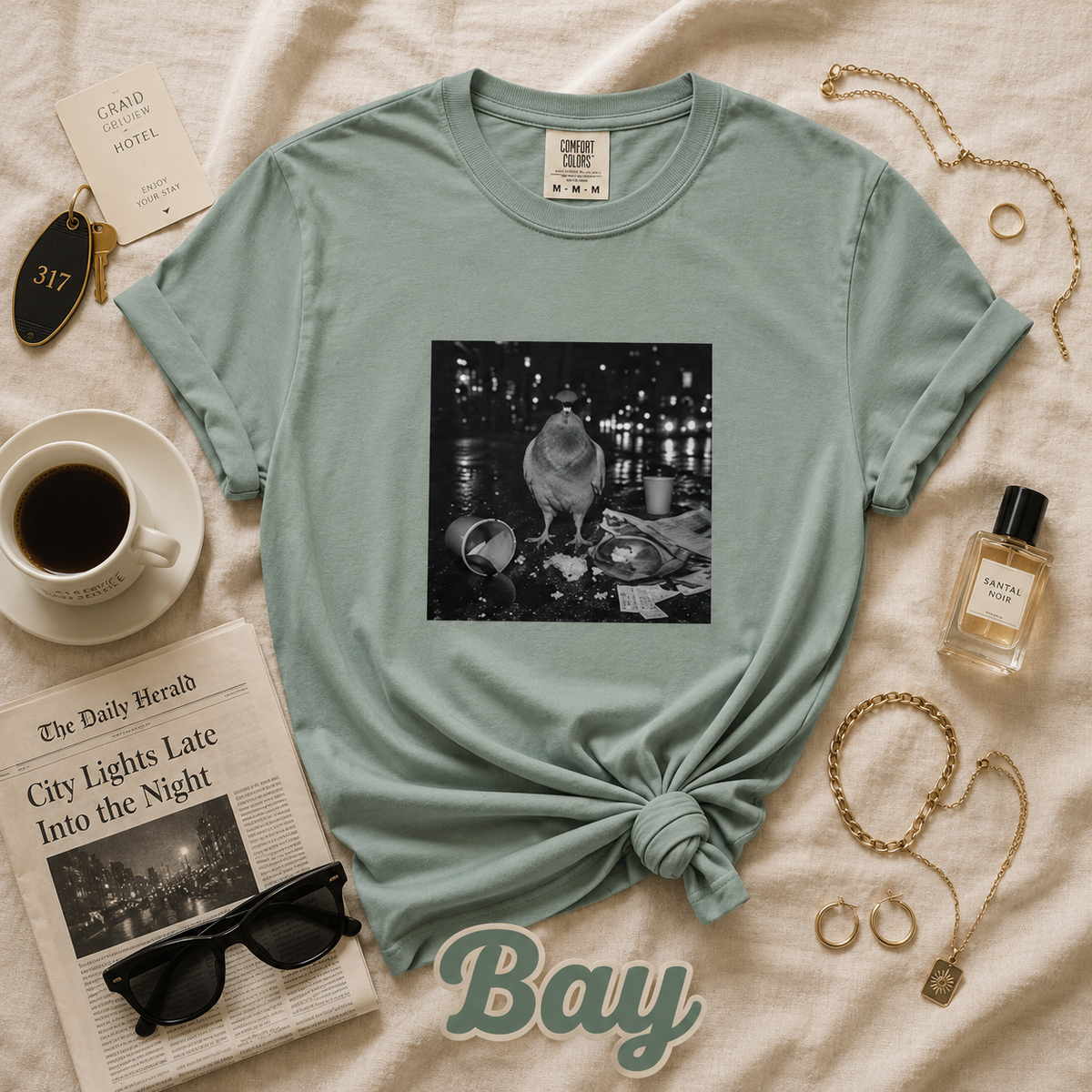 Funny Pigeon Sunglasses Urban Graphic T-Shirt