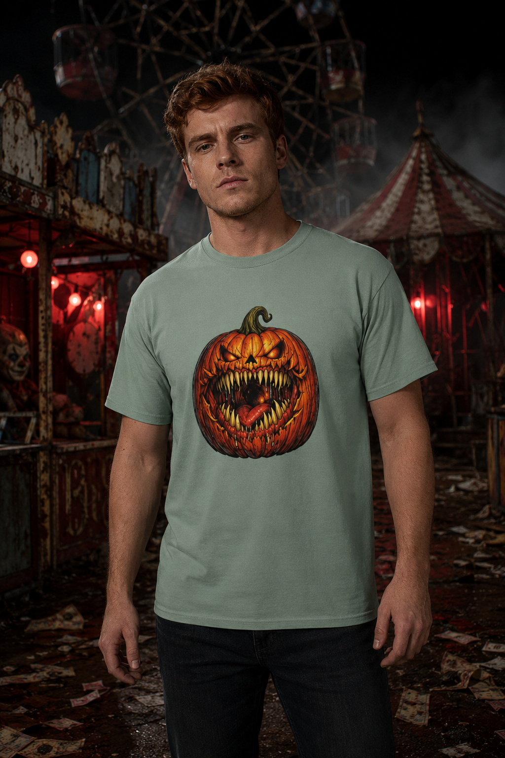 Scary Pumpkin Shirt, Evil Jack O Lantern Graphic Tee, Halloween Horror T-Shirt, Creepy Fall Shirt, Spooky Season Gift