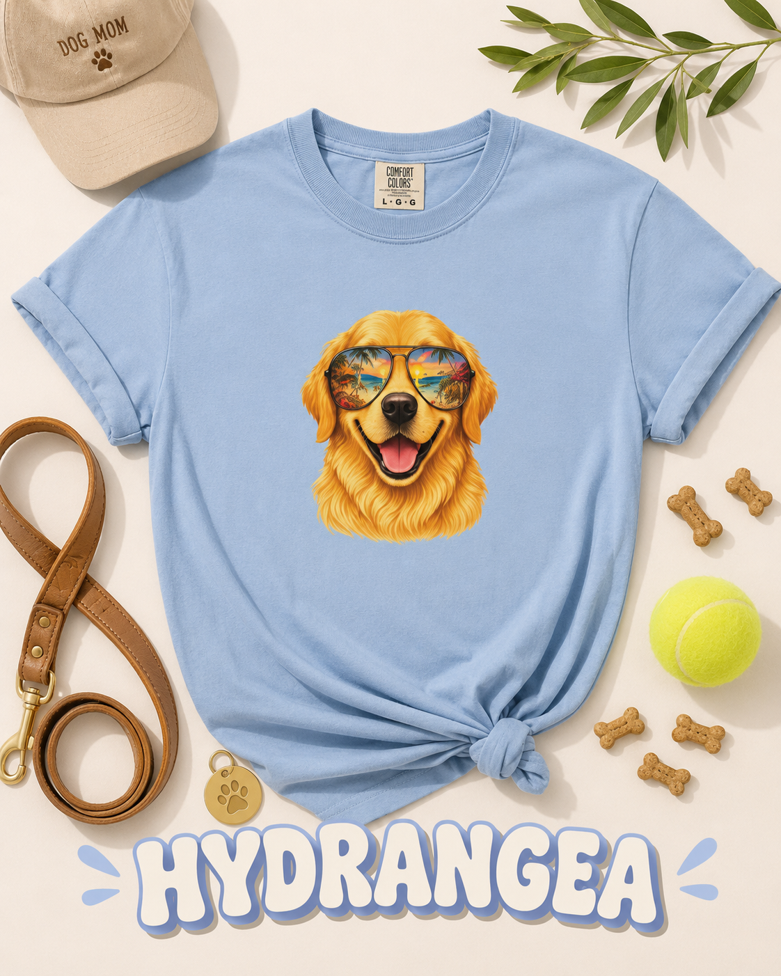 Golden Retriever Beach T-Shirt | Tropical Dog Lover Tee