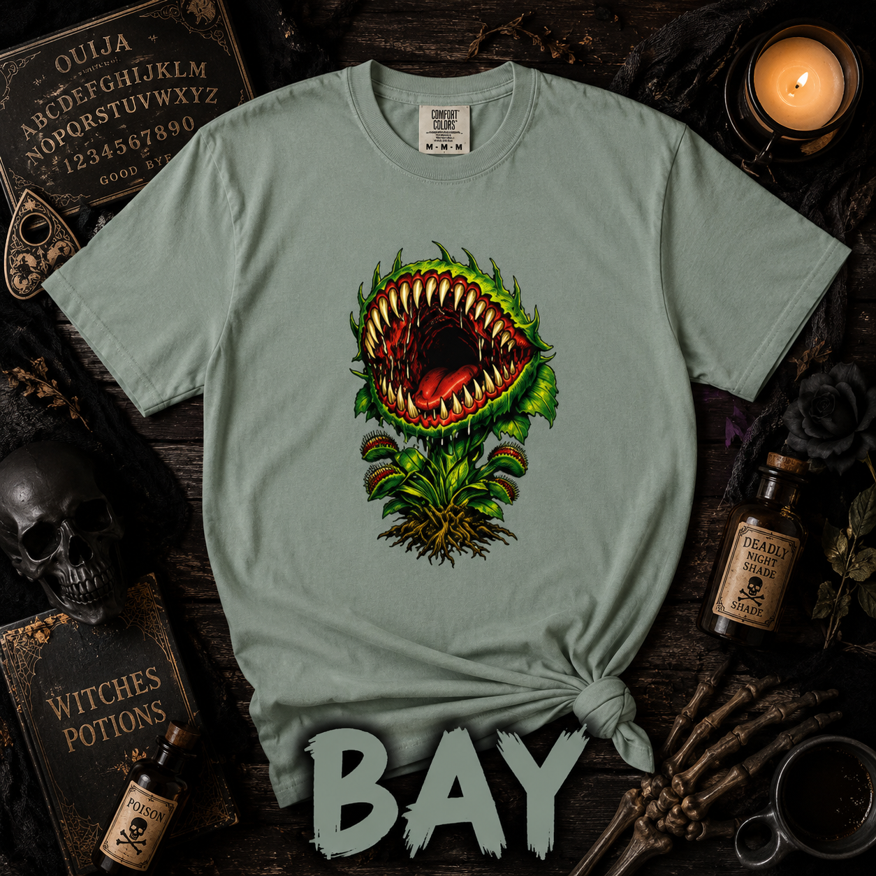 Carnivorous Venus Flytrap T-Shirt | Horror Plant Graphic Tee | Gothic Botanical Shirt | Spooky Halloween Gift for Plant Lovers