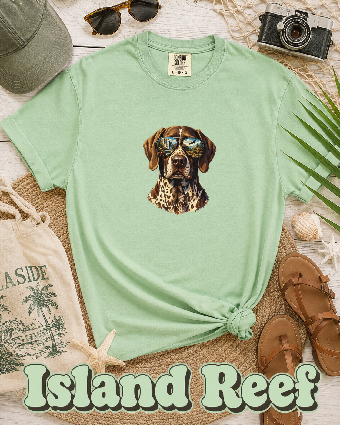 Adventure German Shorthaired Pointer Graphic T-Shirt | Scenic Aviator Dog Lover Tee | Outdoors & Hunting Dog Shirt
