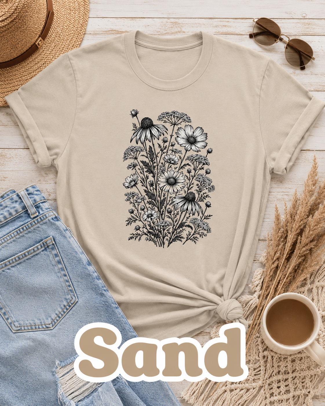 Wildflower Botanical T-Shirt | Vintage Floral Graphic Tee