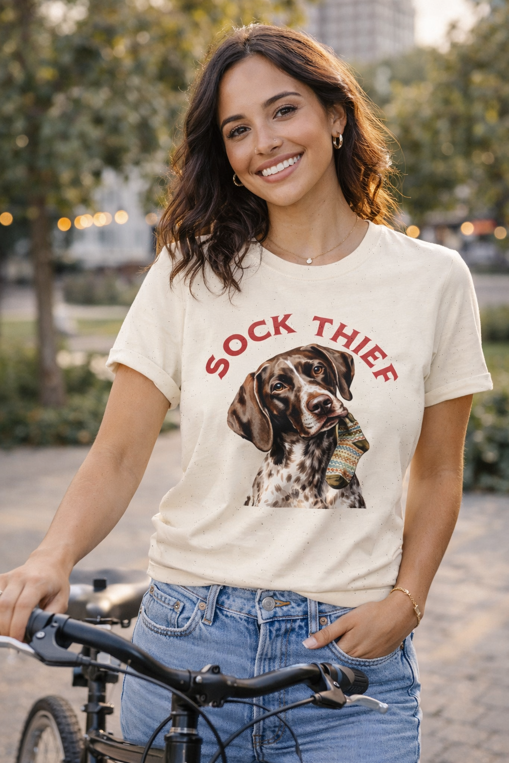 Sock Thief Dog Tee – German Shorthaired Pointer Graphic T-Shirt