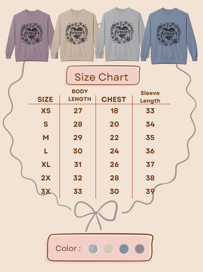 Forever Floral Heart Sweatshirt – Soft Cozy Graphic Crewneck for Everyday Wear