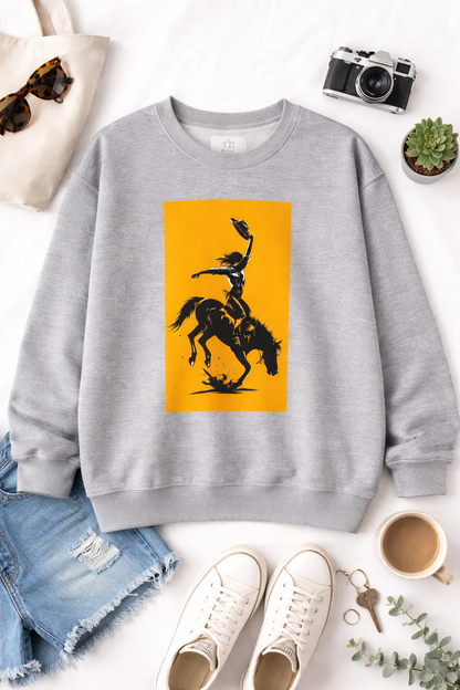 Cowgirl Rodeo Sweatshirt – Western Bronc Rider Bucking Horse Pullover