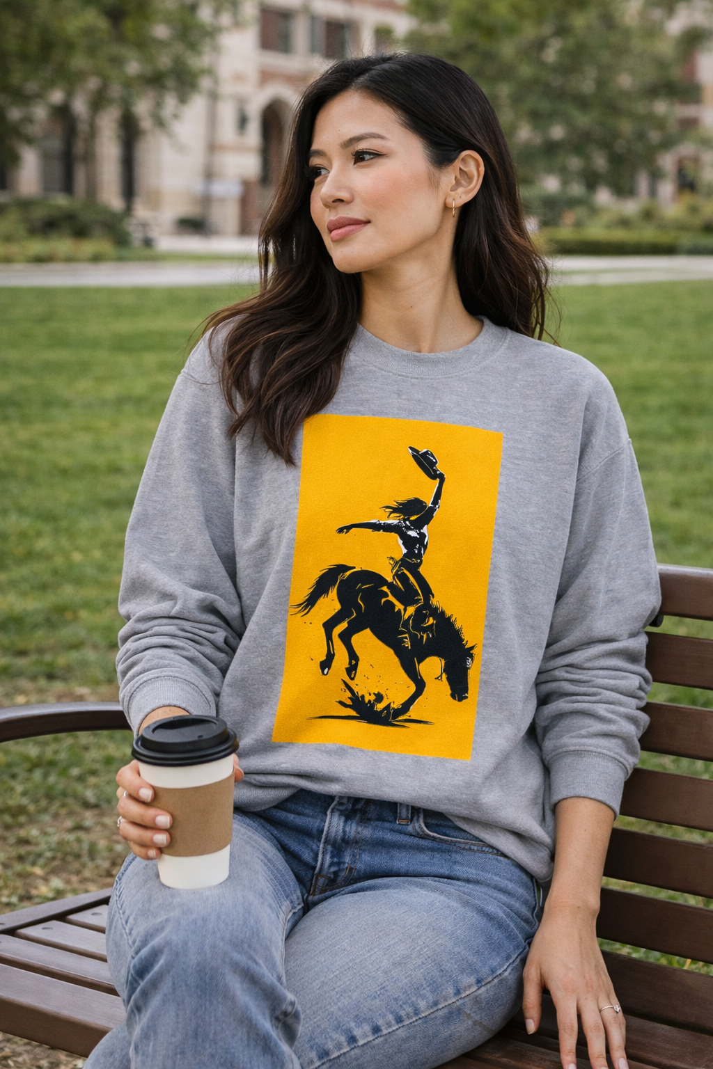Cowgirl Rodeo Sweatshirt – Western Bronc Rider Bucking Horse Pullover