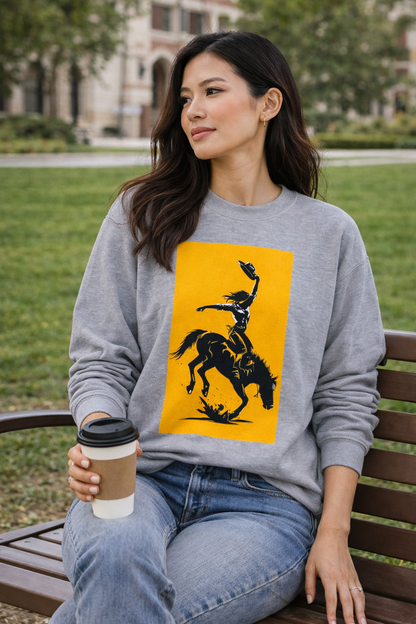 Cowgirl Rodeo Sweatshirt – Western Bronc Rider Bucking Horse Pullover
