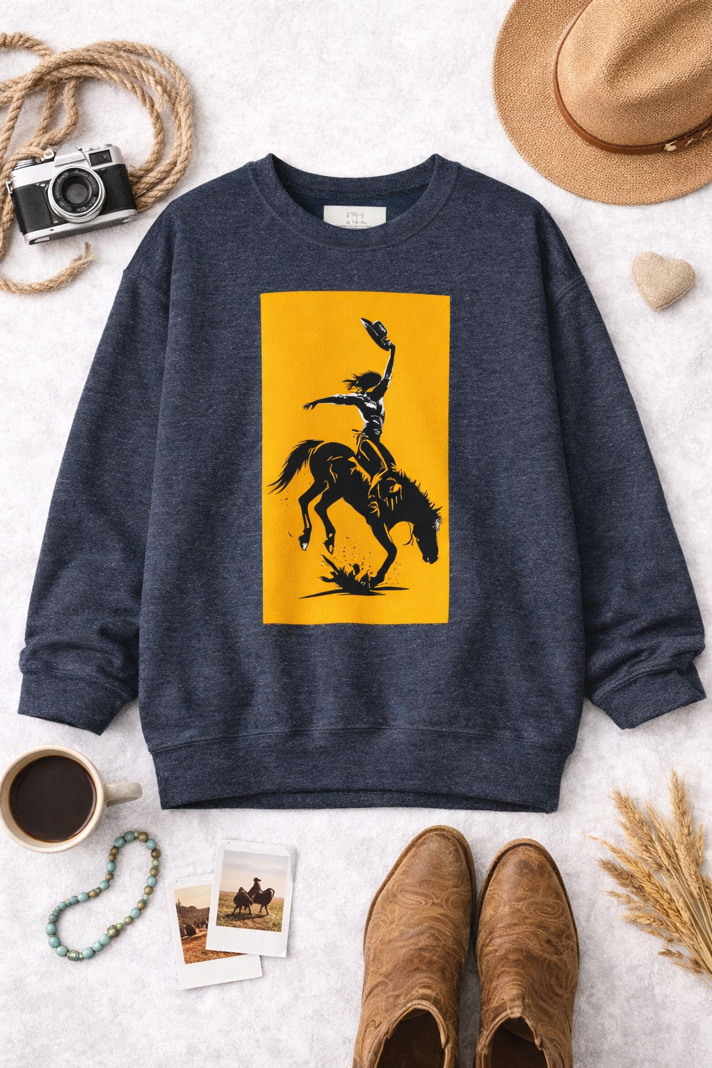 Cowgirl Rodeo Sweatshirt – Western Bronc Rider Bucking Horse Pullover