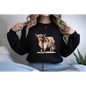 Patchwork Highland Cow Sweatshirt – Cozy Farm Animal Crewneck | Ember Heights