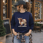 Patchwork Highland Cow Sweatshirt – Cozy Farm Animal Crewneck | Ember Heights