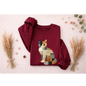 Patchwork Cat Sweatshirt | Cozy Woodland Animal Crewneck – Ember Heights
