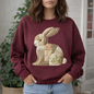 Patchwork Bunny Sweatshirt | Cozy Woodland Animal Crewneck – Ember Heights