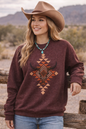 Rustic Western Aztec Crewneck