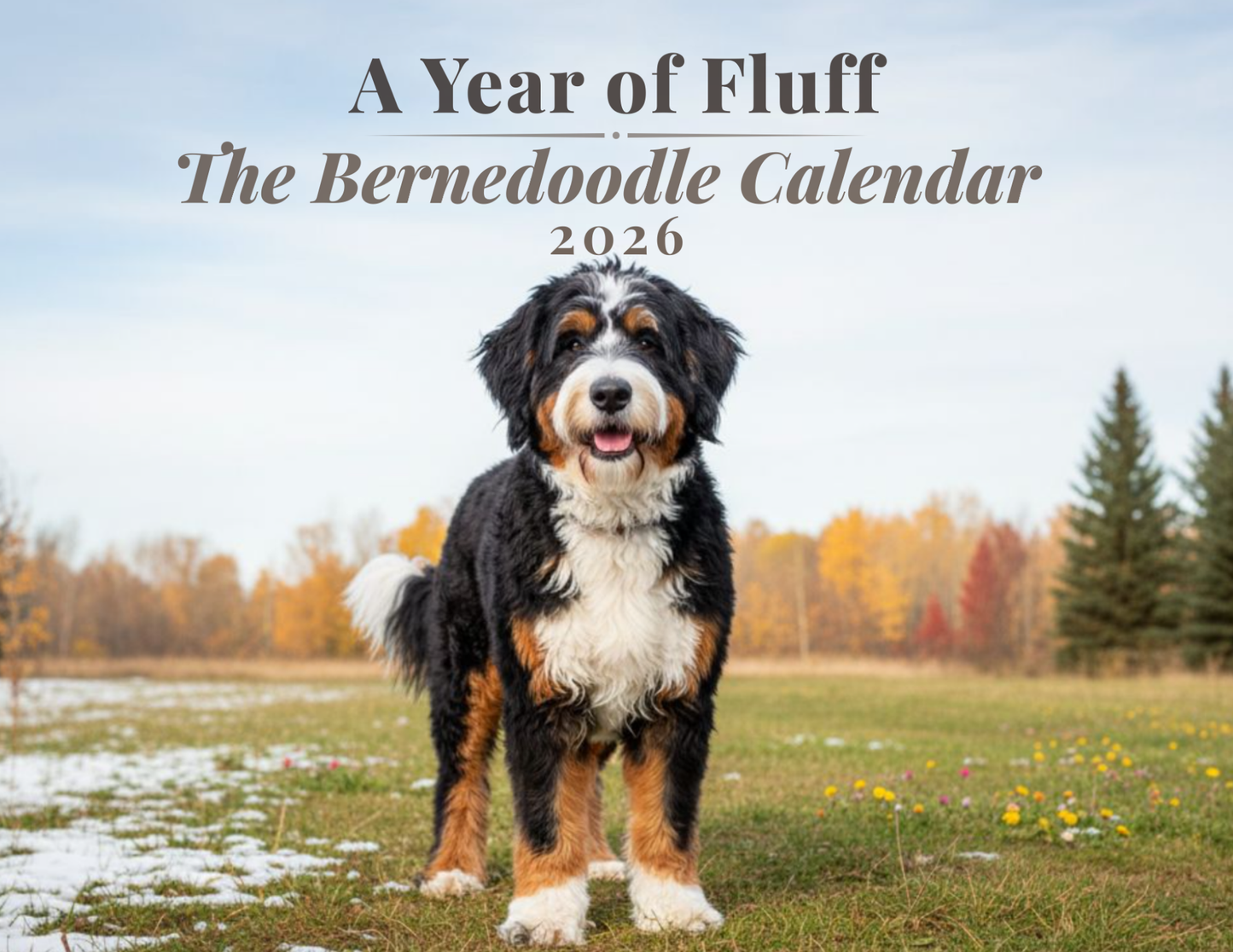 Bernedoodle Wall Calendar – Cozy Dog Photography for Home & Office