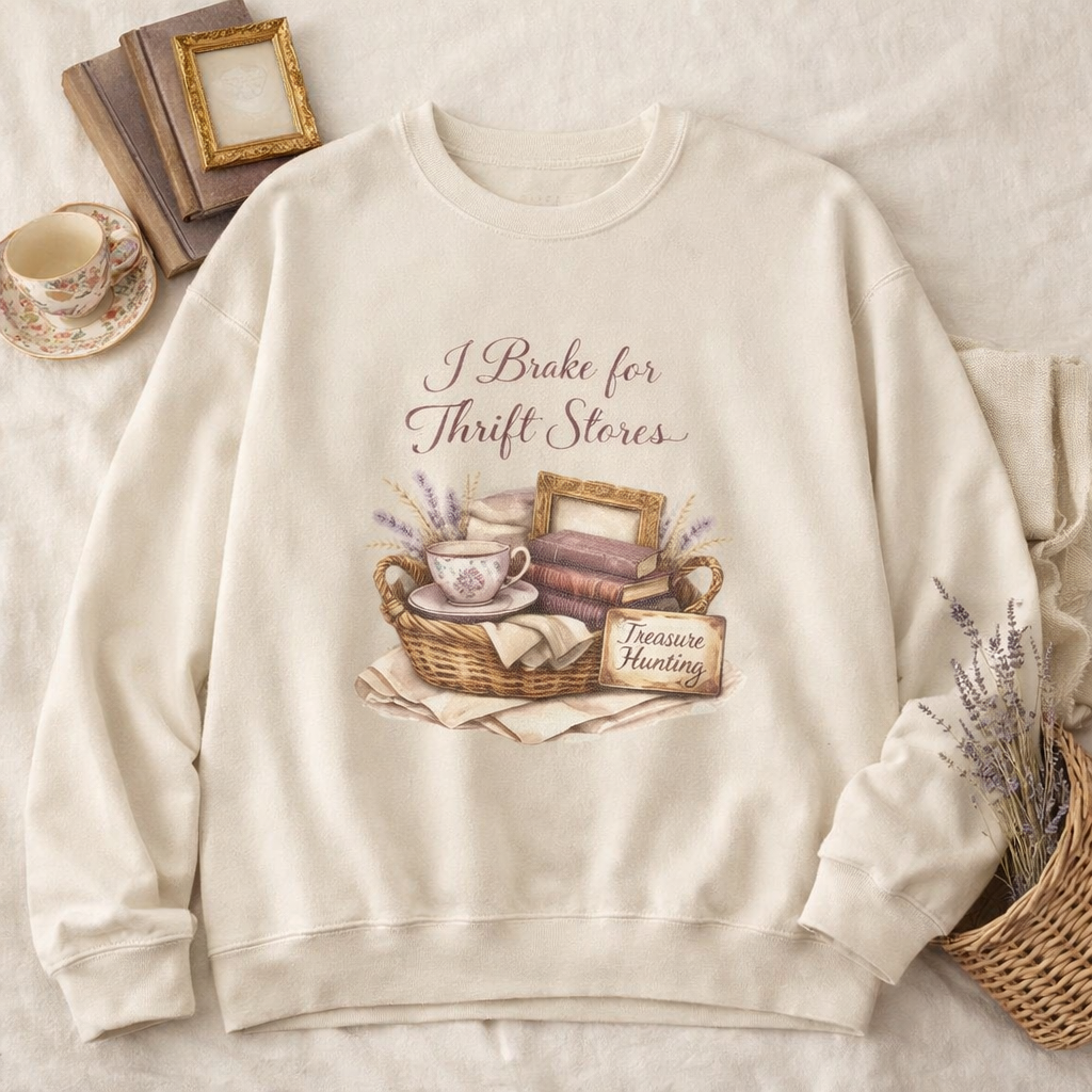 I Brake for Thrift Stores Crewneck Sweatshirt