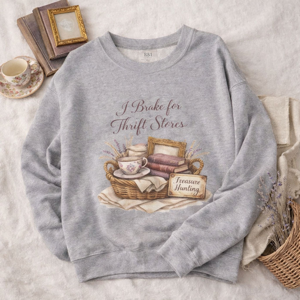 I Brake for Thrift Stores Crewneck Sweatshirt