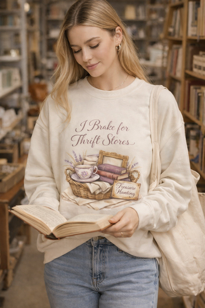 I Brake for Thrift Stores Crewneck Sweatshirt