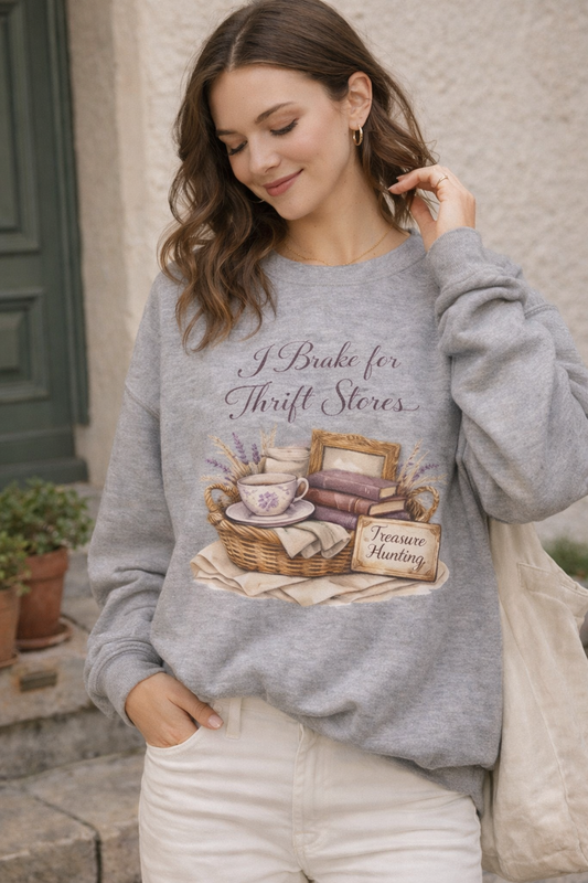 I Brake for Thrift Stores Crewneck Sweatshirt