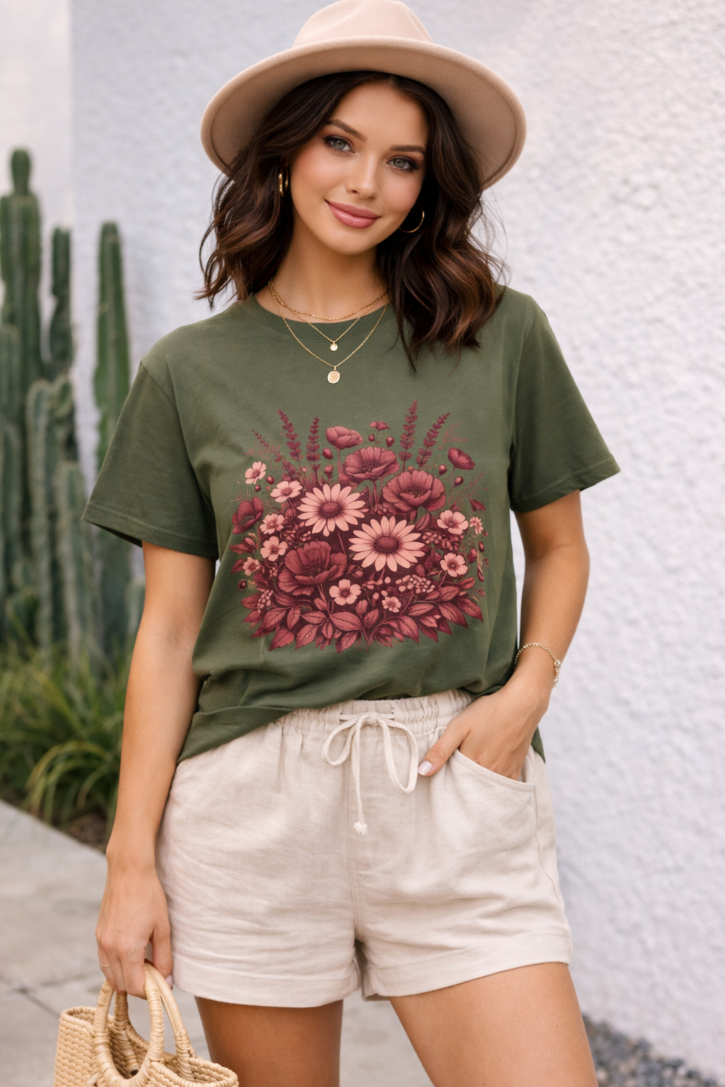 Botanical Wildflower Bouquet Graphic Tee | Vintage Floral Shirt