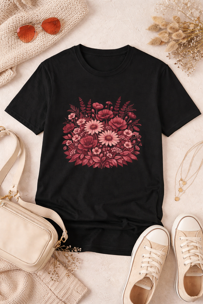 Botanical Wildflower Bouquet Graphic Tee | Vintage Floral Shirt