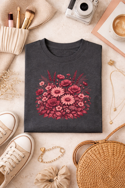 Botanical Wildflower Bouquet Graphic Tee | Vintage Floral Shirt