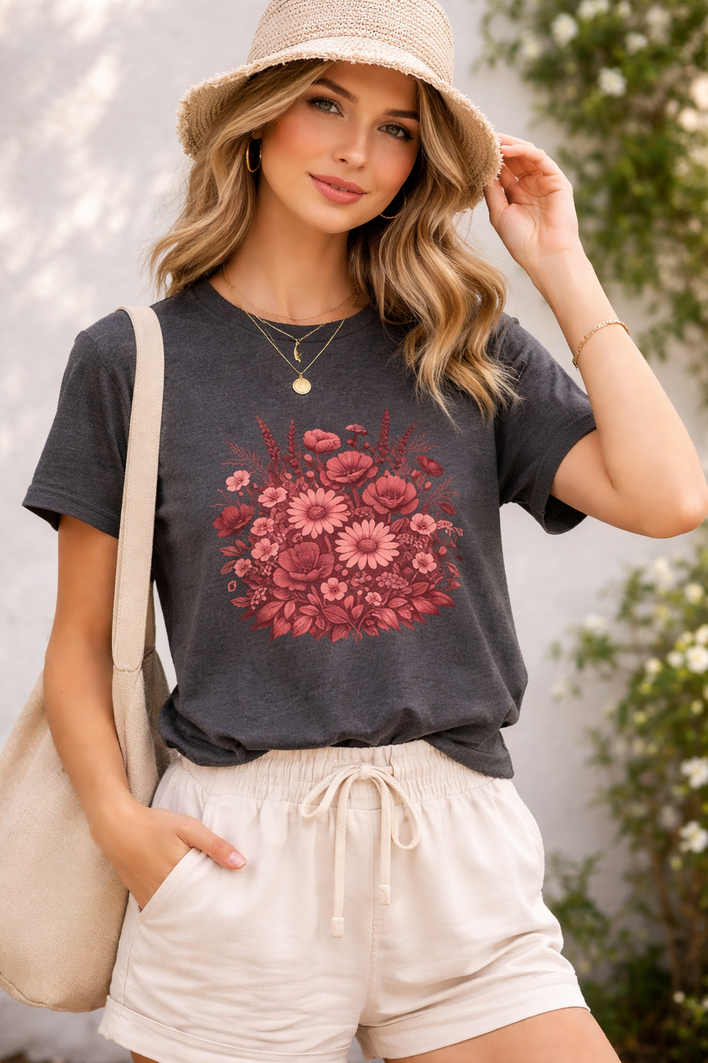 Botanical Wildflower Bouquet Graphic Tee | Vintage Floral Shirt