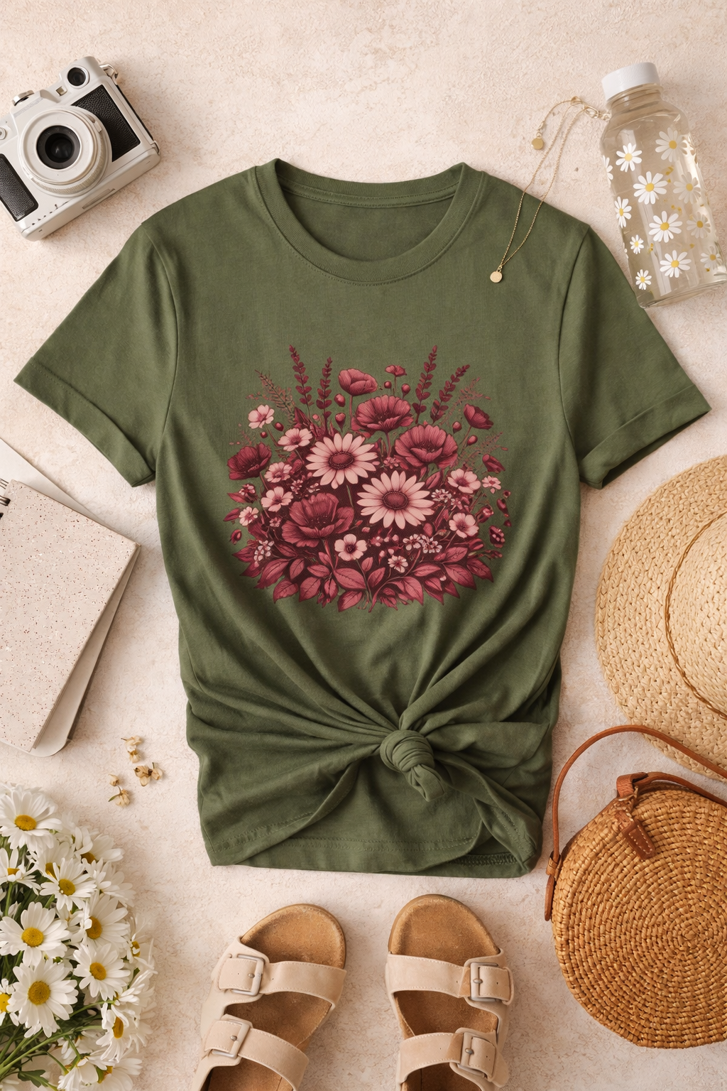 Botanical Wildflower Bouquet Graphic Tee | Vintage Floral Shirt