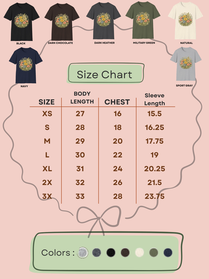 Vintage Wildflower Botanical Graphic T-Shirt