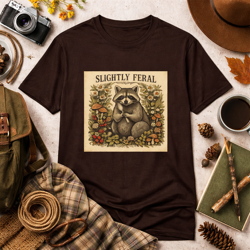 Slightly Feral Raccoon Graphic T-Shirt