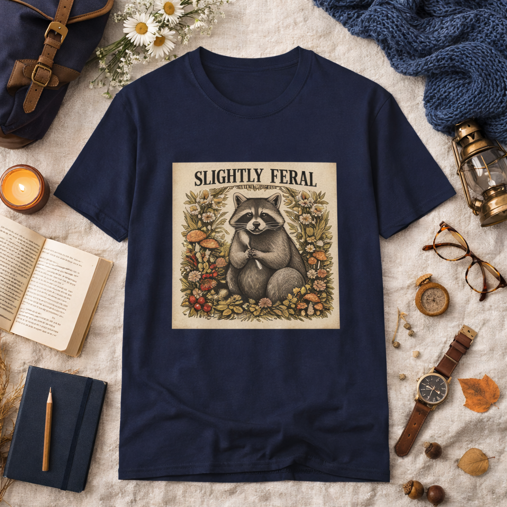 Slightly Feral Raccoon Graphic T-Shirt
