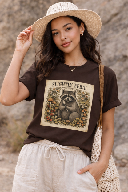 Slightly Feral Raccoon Graphic T-Shirt