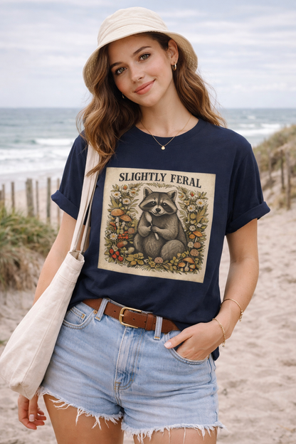 Slightly Feral Raccoon Graphic T-Shirt