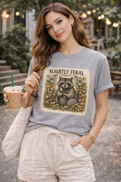 Slightly Feral Raccoon Graphic T-Shirt