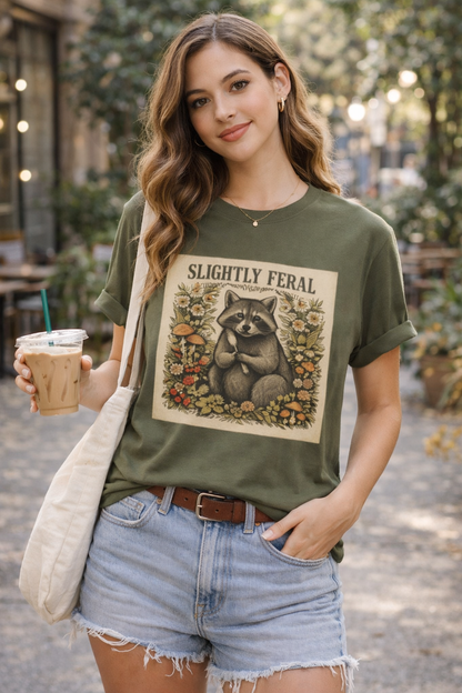 Slightly Feral Raccoon Graphic T-Shirt