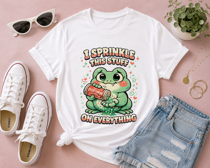 I Sprinkle This Stuff On Everything Funny Frog Graphic T-Shirt